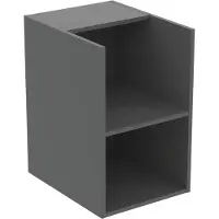 Ideal standard Elemento laterale Piano di lavoro per lavabo i.life B 2 scomparti, 400x505x630mm Quarzo grigio opaco Quarzo grigio opaco