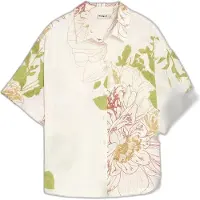 Desigual , Camicia fiori manica corta, Donna, Viscosa, Bianco, M