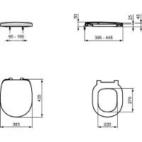 Ideal standard Siège de WC Connect Freedom avec charnière à barre E8244, E824401, E824401