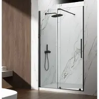 Gelco Porta doccia SPIRIT BLACK, altezza 1500 mm, vetro trasparente