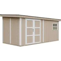 Timbela Casetta da giardino di 11,47 m² - H231x248x530 cm - M940-TERRA BROWN