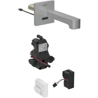 Geberit Robinetterie de lavabo Brenta, saillie 220mm, avec mélangeur, alimentation au réseau, pour boîtier de fonction encastré, 116.292.SN.1, 116.292.SN.1