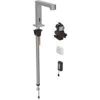 Geberit Robinetterie de lavabo Brenta, saillie 195mm, sans mélangeur, alimentation par pile, pour boîtier de fonction encastré, 116.193.SN.1, 116.193.SN.1