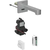 Geberit Robinetterie de lavabo Brenta, saillie 220mm, avec mélangeur, fonctionnement en générateur, pour boîtier de fonction encastré, 116.296.SN.1, 116.296.SN.1