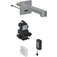 Geberit Robinetterie de lavabo Brenta, saillie 220mm, sans mélangeur, alimentation par pile, pour boîtier de fonction encastré, 116.293.SN.1, 116.293.SN.1
