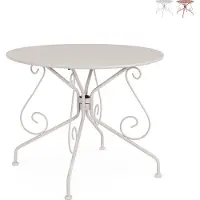 Yes Tavolo rotondo da giardino 90cm per esterni in stile Bizzotto Etienne - grigio