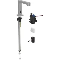 Geberit Robinetterie de lavabo Brenta, saillie 195mm, avec mitigeur thermostatique, alimentation au réseau, pour boîtier de fonction encastré, 116.197.SN.1, 116.197.SN.1