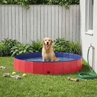 Syfax Piscina per Cani Ø200 x 30 cm PVC Spesso Rosso