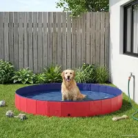 Syfax Piscina per Cani Ø300 x 38 cm PVC Spesso Rosso