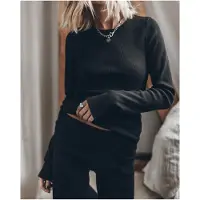 Mikuta The Black Ribbed Longsleeve Taglia: XS | Maglie a manica lunga Outlet | Donna | Nero