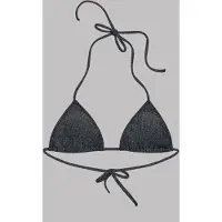 Mikuta The Black Sparkly Triangle Bikini Top Taglia: XL | Bikini Outlet | Donna | Nero