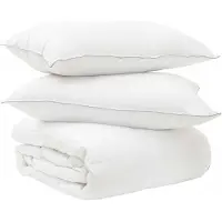 vidaXL Set di piumino e cuscini, 3 pezzi, 200 x 220 cm, bianco, ideale per l'inverno