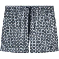 Emporio Armani per uomo. EM000583_AF20439 Costume da bagno corto con mix di stampe marine (L), Beachwear, Poliestere, Navy