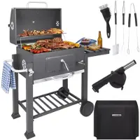 Kaminer Barbecue da giardino con copertura 116x70x110 cm