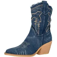 Elara Stivale da cowboy beige scuro / blu scuro