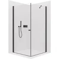 CERANO Cabina doccia Antelo L/P - 6 mm - vetro trasparente e nero opaco - 70x80x190 cm - a battente