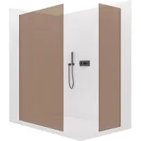 CERANO - Box doccia Walk-in Crystal T L/P - 8 mm - sistema senza montanti - nero opaco, vetro bronzo - 110x100x200 cm