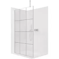 CERANO - Box doccia Walk-in Onyx Top Cube L/P - 8 mm - montante squadrato - cromato, vetro industriale - 100x200 cm