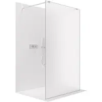 CERANO - Box doccia Walk-in Onyx Duo L/P - 8 mm - montante squadrato - cromato, vetro smerigliato - 50x200 cm