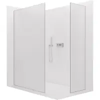 CERANO - Box doccia Walk-in Crystal T L/P - 8 mm - sistema senza montanti - cromo, vetro smerigliato - 130x120x200 cm