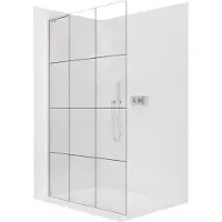 CERANO - Box doccia Walk-in Onyx con montante sinistro - 8 mm - cromato, vetro industriale - 130x200 cm