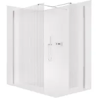 CERANO Pannello doccia angolare Walk-in Onyx T, destro/sinistro - 8 mm - profilo quadrato - cromato, vetro smerigliato - 160x160x200 cm
