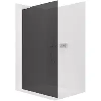 CERANO - Box doccia Walk-in Onyx con montante sinistro - 8 mm - cromato, vetro grafite - 140x200 cm