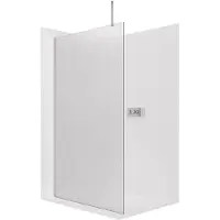 CERANO - Box doccia Walk-in Onyx Top Cube L/P - 8 mm - montante squadrato - cromo, vetro smerigliato - 50x200 cm