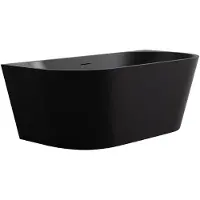 CERANO - Vasca da bagno freestanding in acrilico Grazia, a parete - nero opaco - 150x70 cm