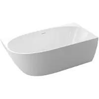 CERANO - Vasca da bagno freestanding in acrilico Livia, versione destra - bianco lucido - 170x81 cm