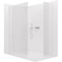 CERANO - Box doccia Walk-in Crystal T L/P - 8 mm - sistema senza montanti - cromato, vetro rigato - 110x100x200 cm