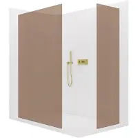CERANO - Box doccia Walk-in Crystal T L/P - 8 mm - sistema senza montanti - vetro dorato e bronzo - 160x70x200 cm