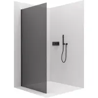CERANO - Parete laterale Varone L/P - 6 mm - nero opaco, vetro grafite - 90x195 cm