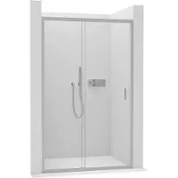 CERANO Porta scorrevole per box doccia Varone LINE L/P - 6 mm - cromo, vetro trasparente - 130x195 cm