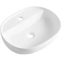 CERANO - Lavabo in Vetroceramica Ramona - da appoggio - bianco lucido - 50x39 cm