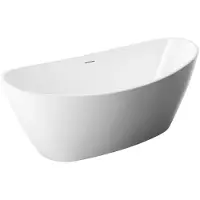 CERANO - Vasca da bagno freestanding in acrilico Flavia - bianco lucido - 148x79,5 cm