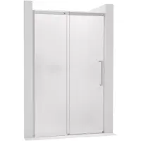 CERANO - Porta scorrevole per doccia Lantono - sinistra - 8 mm - Soft-Close - cromo, vetro smerigliato - 120x195 cm
