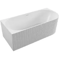 CERANO - Vasca da bagno freestanding in acrilico Aira, versione sinistra - bianco lucido - 170x80 cm