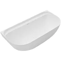 CERANO - Vasca da bagno freestanding in marmo colato Valeria, a parete - bianco opaco - 150x80 cm