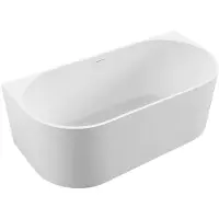 CERANO - Vasca da bagno freestanding in acrilico Bianco, a parete - bianco lucido - 180x80 cm