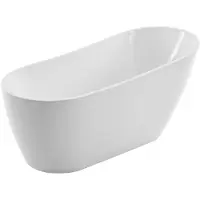 CERANO - Vasca da bagno freestanding in acrilico Camelia - bianco lucido - 149x74 cm