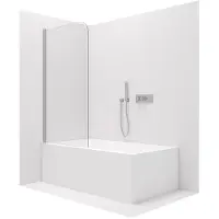 CERANO - Parete per vasca da bagno monoblocco Chiara L/P - cromo/vetro trasparente - 100x140 cm - girevole