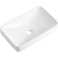CERANO - Lavabo in Vetroceramica Kiana - semi-incasso e da appoggio - bianco lucido - 50x31 cm