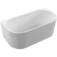 CERANO - Vasca da bagno freestanding in acrilico Aira, a parete - bianco lucido - 170x80 cm