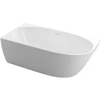 CERANO - Vasca da bagno freestanding in acrilico Livia, versione sinistra - bianco lucido - 170x81 cm