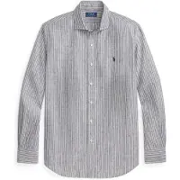 Ralph Lauren per uomo. 710B16700008 Camicia in seersucker Custom Fit a righe blu navy (L), Casual, Cotone, Manica lunga