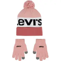 Levi's Unisex Lan Beanie And Glove Set Rapture Rose Taglia: OS | Accessori Outlet | kids | Rosa