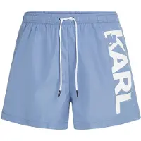 Karl Lagerfeld Pantaloncini da bagno blu colomba / bianco