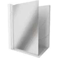Mexen Kioto L parete doccia Walk-in 70 x 200 cm, specchio, bianca - 800-070-103-20-50