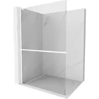 Mexen Kioto+ L parete doccia con mensola Walk-in 70 x 200 cm, trasparente, bianca - 800-070-123-20-00